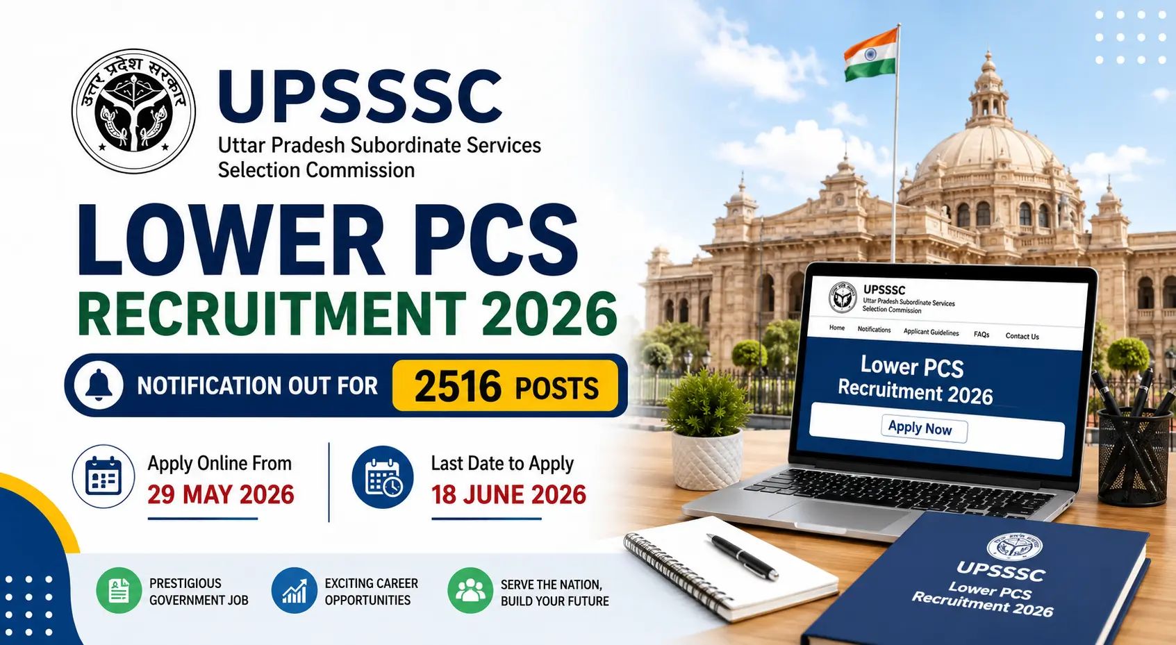 UPSSSC Lower PCS Online Form 2026 : Apply Online for 2516 Vacancies ...